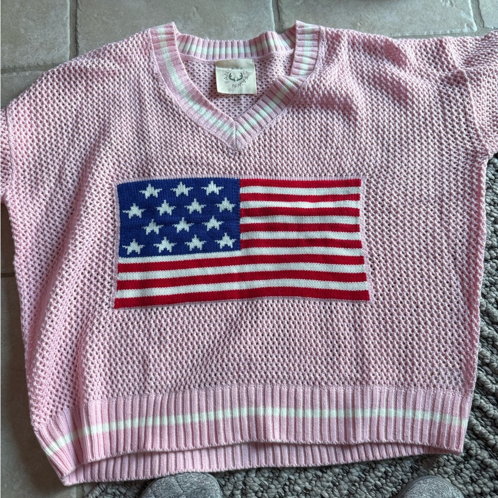 Anthropologie Fantastic Fawn Flag Sweater
